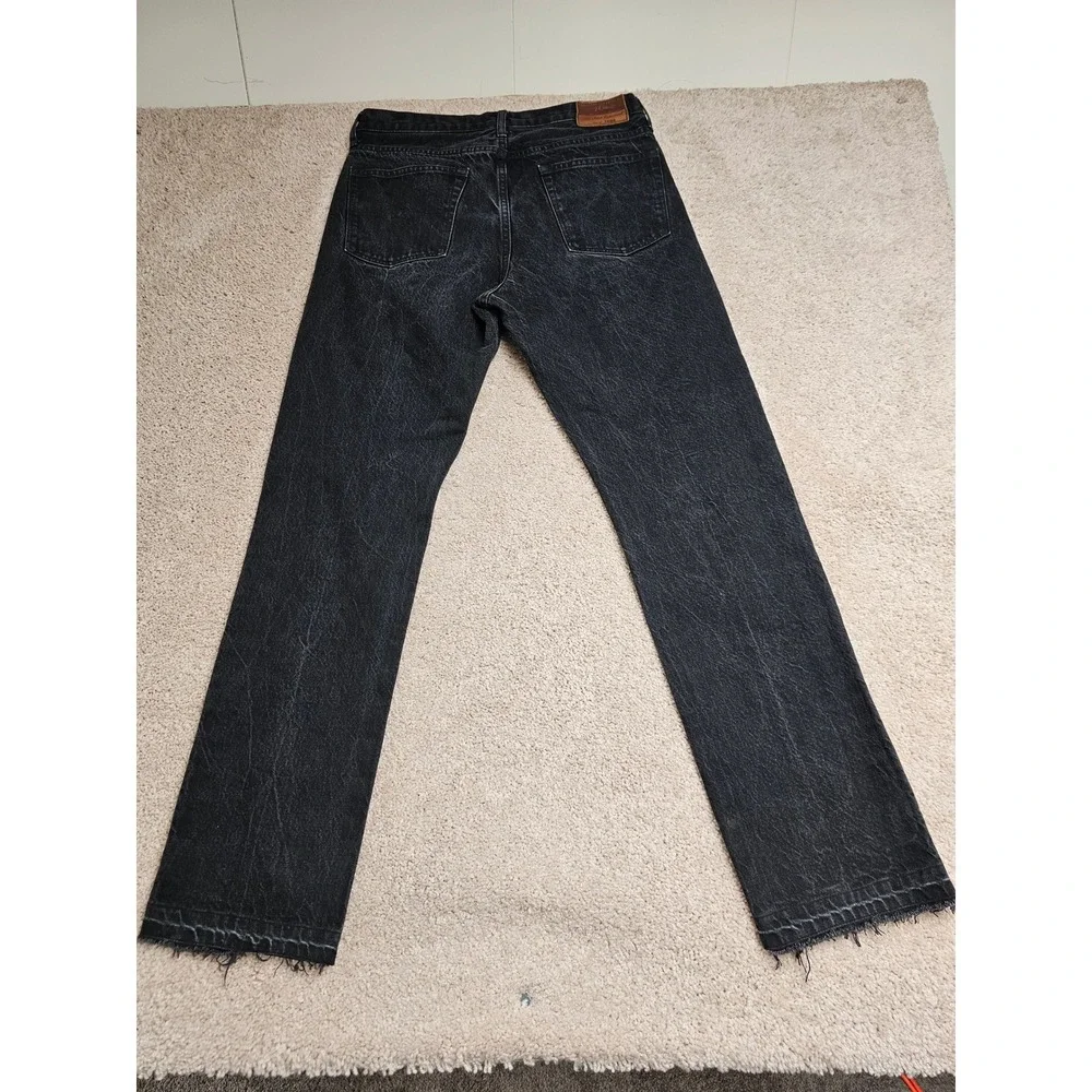 J.Crew 1040 Straight Fit Japanese Kaihara Denim Jeans Black 32x34 (31.5)